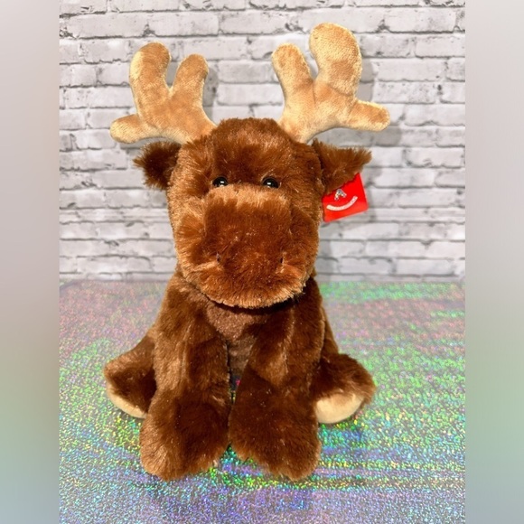 Aurora World MOOSE 14 Inch Plush Brown Stuffed Animal Moose Sitting - Picture 1 of 7